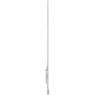 Sterling Silver .015 CT Natural Diamond Rosary Cross 18" Necklace