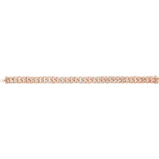 14K Rose 3/4 CTW Natural Diamond Curb 7" Bracelet