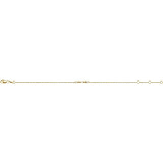 14K Yellow 1/10 CTW Natural Diamond Beaded Bar 6 1/2-7 1/2" Bracelet