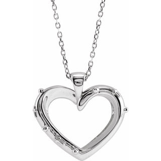 Platinum Rosary Heart 16-18" Necklace