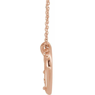 14K Rose Rosary Heart 16-18" Necklace