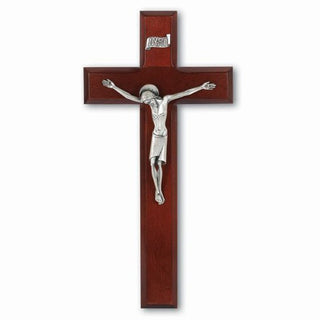 10" Dark Cherry Cross with Silver Corpus