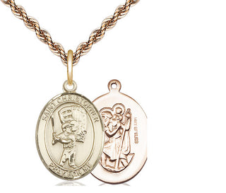 14kt Gold Filled Saint Christopher Baseball Medal Religious Jewelry