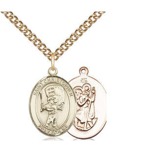 14kt Gold Saint Christopher Baseball Medal