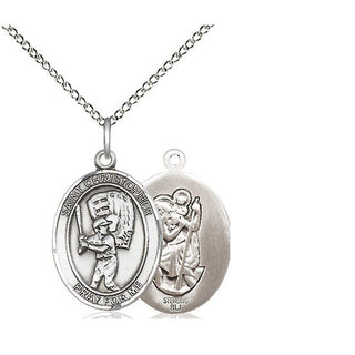 Sterling Silver Saint Christopher Baseball Medal Religious Jewelry