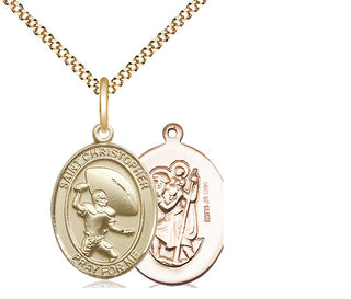 14kt Gold Filled Saint Christpher Football Medal Religious Jewelry