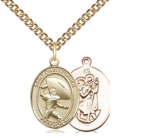 14kt Gold Saint Christopher Football Medal