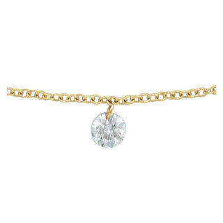14K Yellow 1/6 CT Drilled Natural Diamond Solitaire 6 1/2-7 1/2" Bracelet