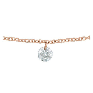 14K Rose 1/6 CT Drilled Natural Diamond Solitaire 6 1/2-7 1/2" Bracelet