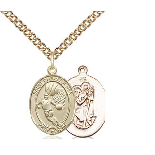 14kt Gold Saint Christopher Basketball Medal