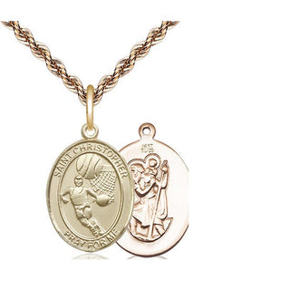 14kt Gold Saint Christopher Basketball Medal