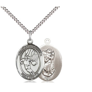 Sterling Silver Saint Christopher Basketball Medal Religious Jewelry