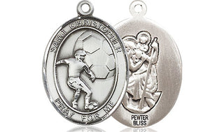 Pewter Saint Christopher Soccer Medal