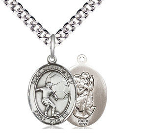Pewter Saint Christopher Soccer Medal Religious Jewelry