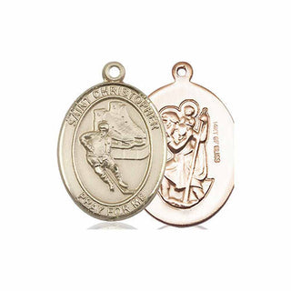 14kt Gold Filled Saint Christopher Hockey Medal