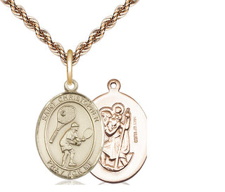14kt Gold Filled Saint Christopher Tennis Medal Religious Jewelry
