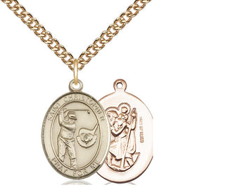 14kt Gold Filled Saint Christopher Golf Medal Religious Jewelry