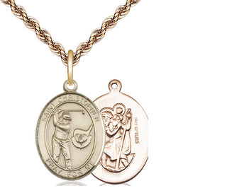 14kt Gold Filled Saint Christopher Golf Medal Religious Jewelry