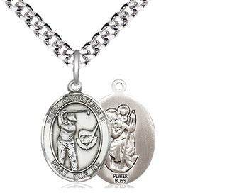 Pewter Saint Christopher Golf Medal Religious Jewelry