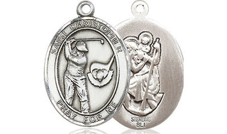 Sterling Silver Saint Christopher Golf Medal Religious Jewelry