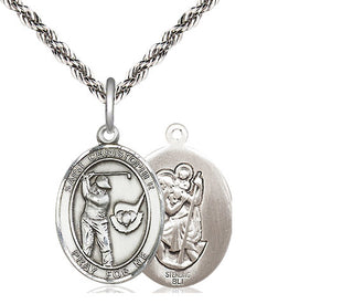 Sterling Silver Saint Christopher Golf Medal Religious Jewelry