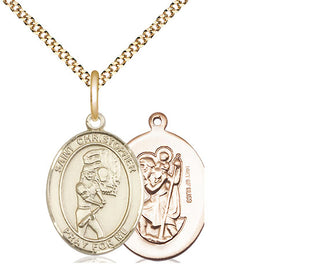 14kt Gold Filled Saint Christopher Softball Medal Religious Jewelry