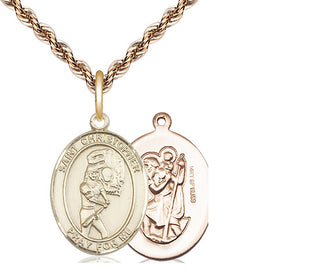 14kt Gold Filled Saint Christopher Softball Medal Religious Jewelry