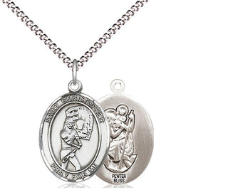 Pewter Saint Christopher Softball Medal Religious Jewelry