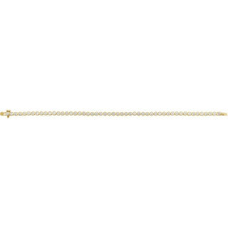 14K Yellow 3 1/2 CTW Lab-Grown Diamond Bezel-Set 7" Bracelet