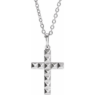 Sterling Silver Pyramid Cross 20" Necklace