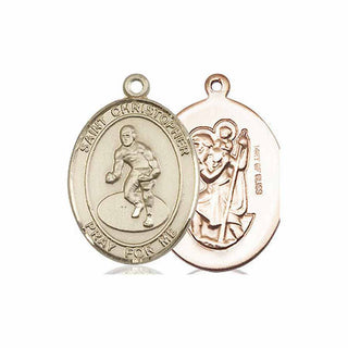 14kt Gold Filled Saint Christopher Wrestling Medal