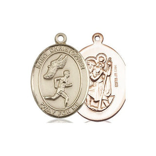 14kt Gold Filled Saint Christopher Track&Field Medal
