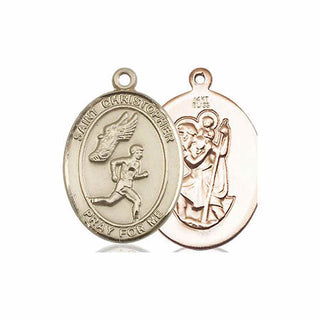 14kt Gold Saint Christopher Track&Field Medal
