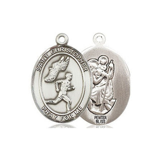 Pewter Saint Christopher Track&Field Medal