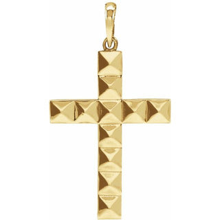 14K Yellow Pyramid Cross Pendant
