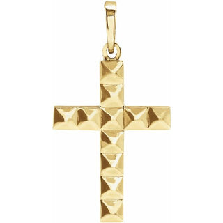 14K Yellow Pyramid Cross Pendant