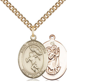 14kt Gold Saint Christopher Track&Field Medal