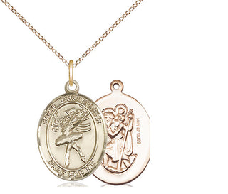 14kt Gold Filled Saint Christopher Dance Medal Religious Jewelry