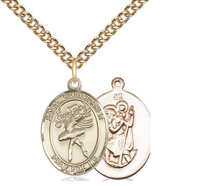 14kt Gold Saint Christopher Dance Medal