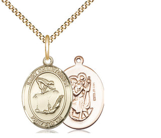 14kt Gold Filled Saint Christopher Gymnastics Medal Religious Jewelry