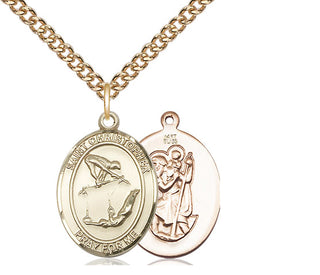 14kt Gold Saint Christopher Gymnastics Medal