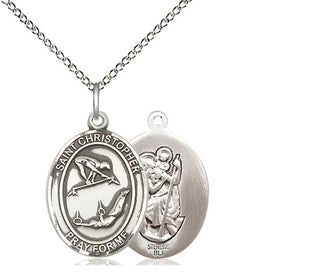 Sterling Silver Saint Christopher Gymnastics Medal Religious Jewelry