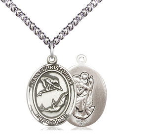 Sterling Silver Saint Christopher Gymnastics Medal Religious Jewelry