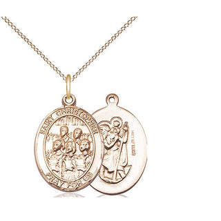 14kt Gold Filled Saint Christopher Choir Medal Religious Jewelry