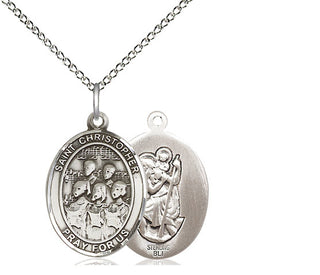 Sterling Silver Saint Christopher Choir Medal Religious Jewelry