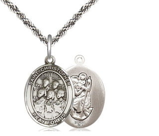 Sterling Silver Saint Christopher Choir Medal Religious Jewelry