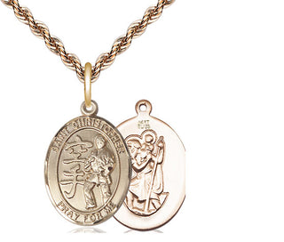 14kt Gold Saint Christopher Karate Medal