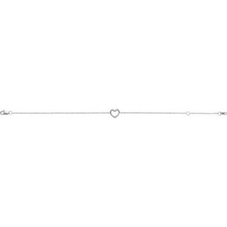 Sterling Silver Heart 6 1/2-7 1/2" Bracelet