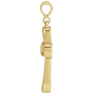 14K Yellow Knotted Cross Pendant