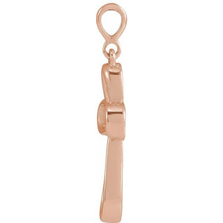 14K Rose Knotted Cross Pendant